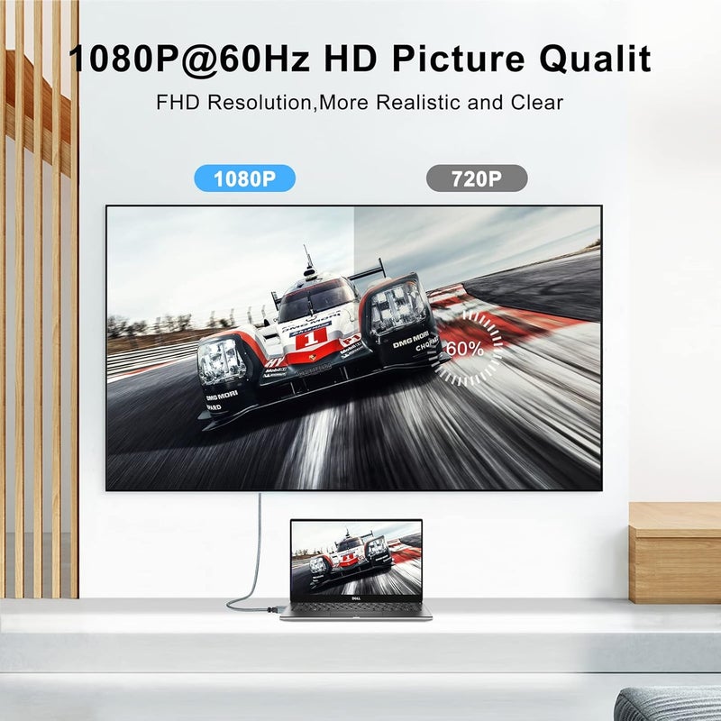 Twozoh HDMI to VGA Cable 3.3FT. Aluminum Alloy Shell Nylon Braided & Gold-Plated Support 1080P/60HZ - Image 3